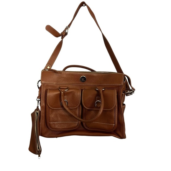 Dooney and Bourke Medium Brown Two Pocket Satchel - Picture 1 of 13